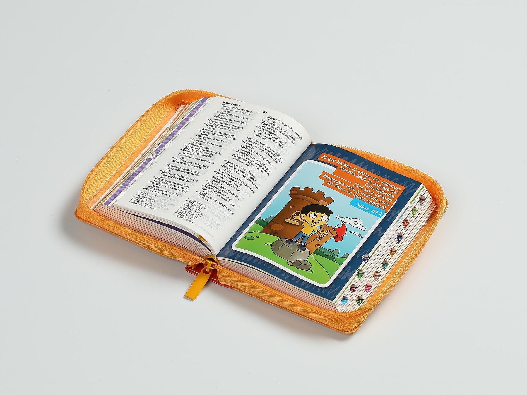 Biblia RVR60 Mi gran viaje bolsillo naranja cierre y indice