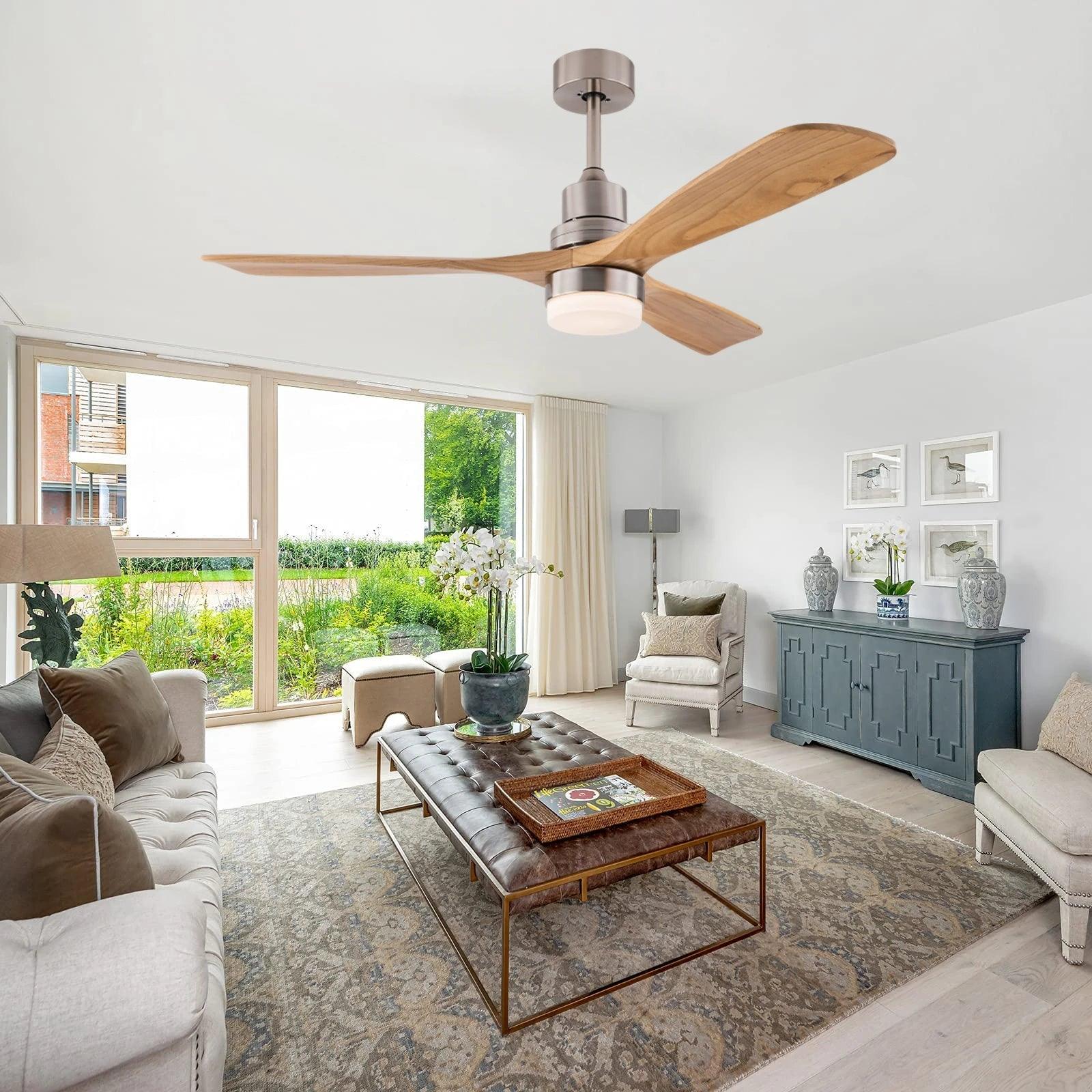 Ventilador de Teto Moderno Estilo Nórdico com Controle Remoto e iluminação - ZenithBreeze Titanium