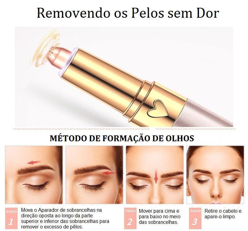 Caneta Depiladora Elétrica Indolor Para Sobrancelha Buço e Nariz