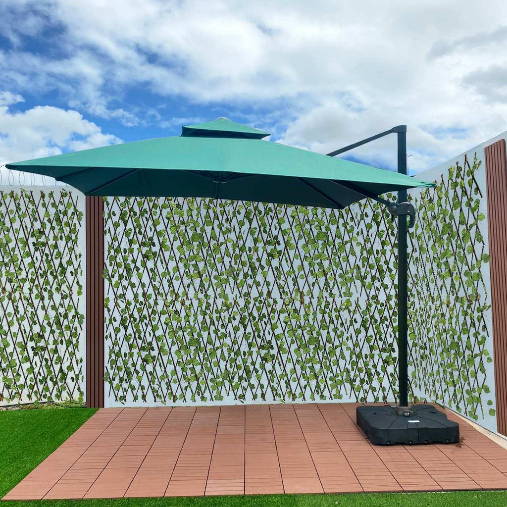 [MEGA PROMOÇÃO] Ombrelone Parnaso Guarda Sol Gold Led Alumínio 3,0 x 3,0 C/ Base em 100 L