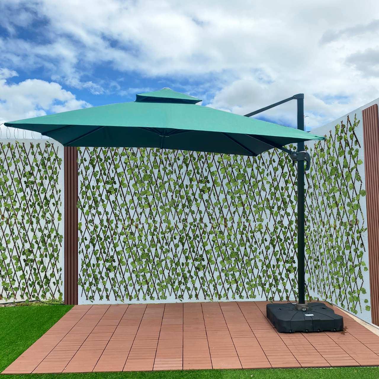 [MEGA PROMOÇÃO] Ombrelone Parnaso Guarda Sol Gold Led Alumínio 3,0 x 3,0 C/ Base em 100 L