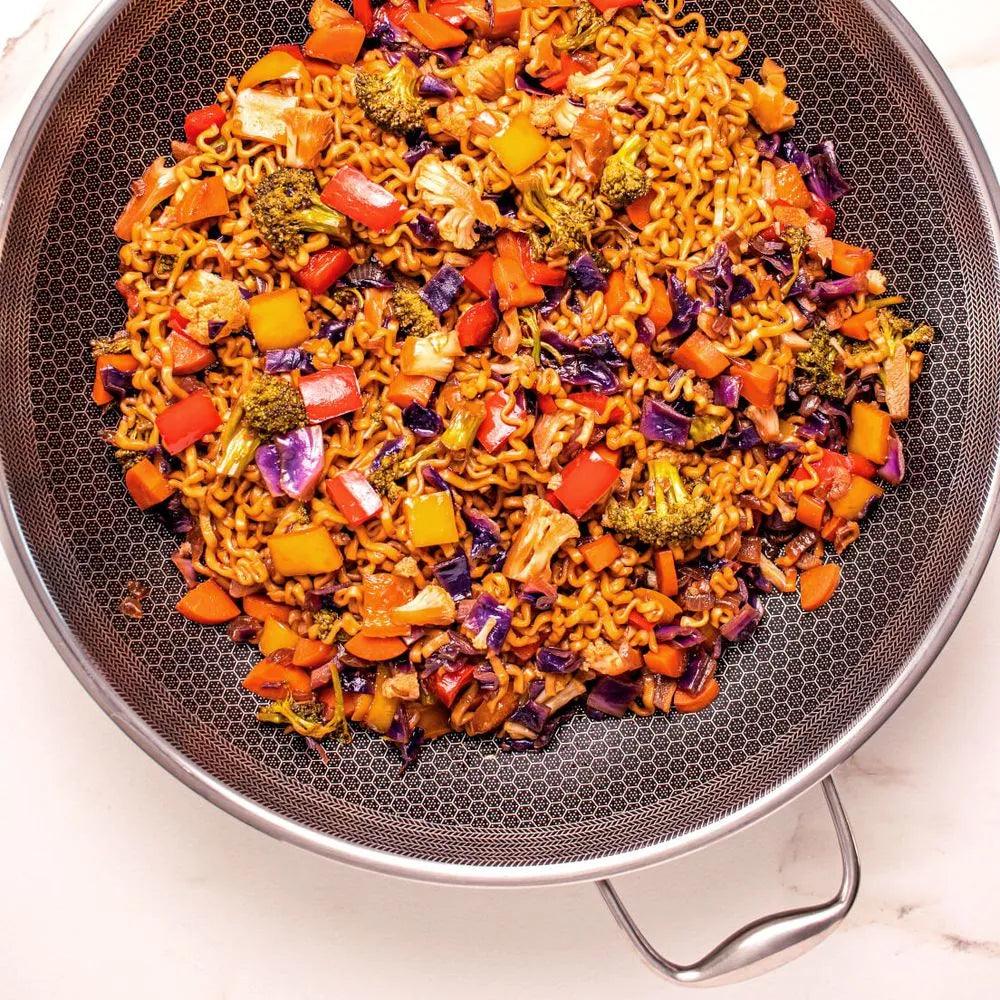 CAÇAROLA WOK EM AÇO INOX 34 CM HIVE