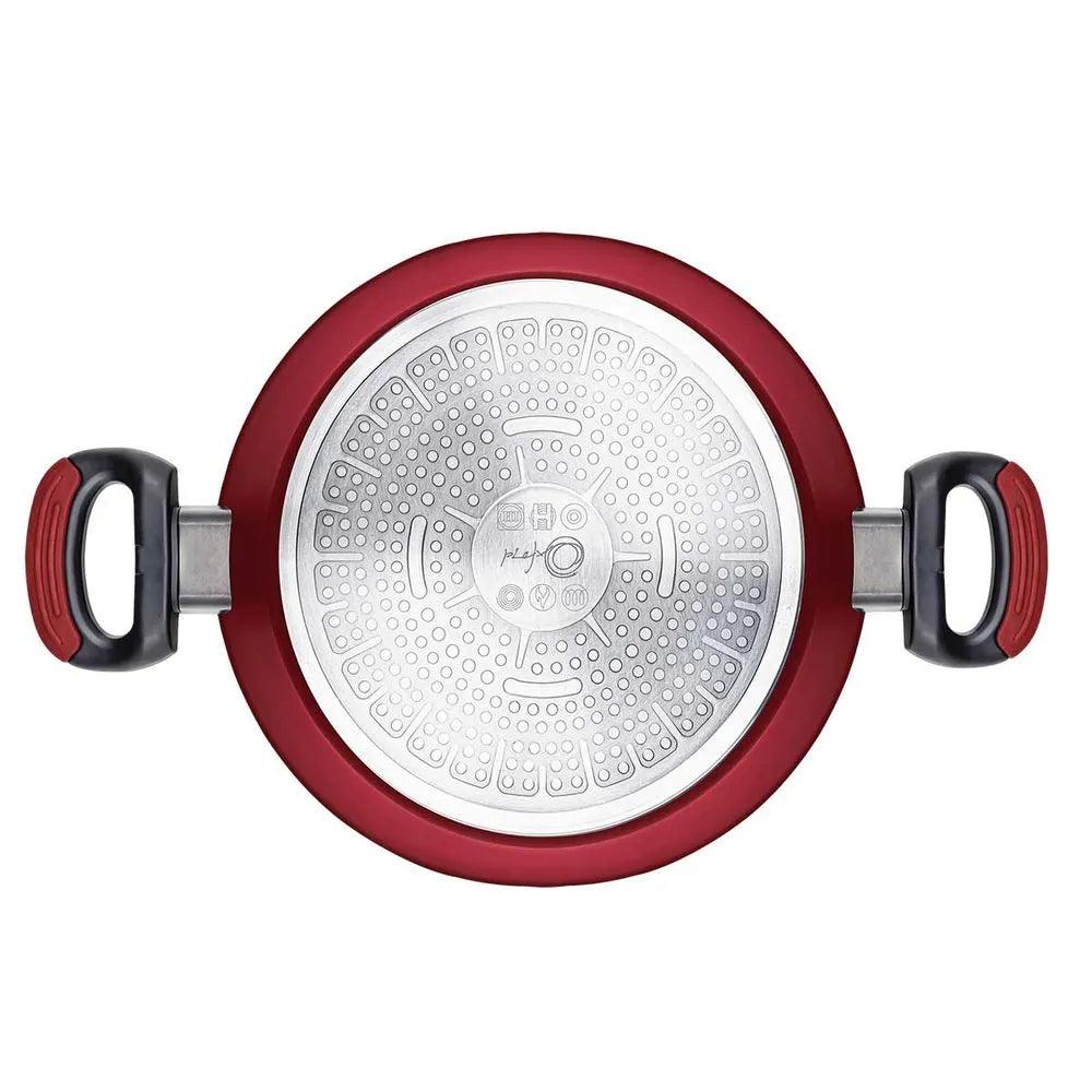 CAÇAROLA ANTIADERENTE PARA INDUÇÃO 28 CM EVERYDAY VERMELHA