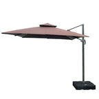 [MEGA PROMOÇÃO] Ombrelone Parnaso Guarda Sol Gold Led Alumínio 3,0 x 3,0 C/ Base em 100 L