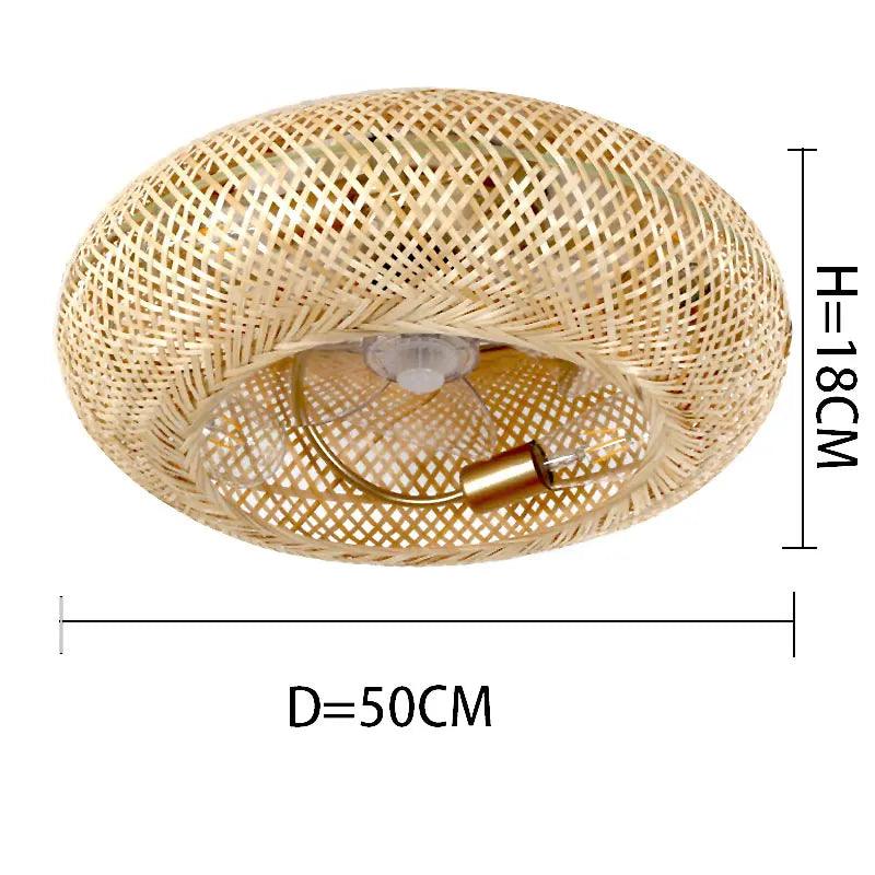 Luminária com Ventilador de teto moderno em Bambu - ZenithBreeze - Bambu Breeze Edition