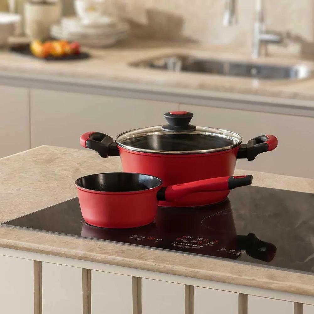 CAÇAROLA ANTIADERENTE PARA INDUÇÃO 28 CM EVERYDAY VERMELHA