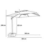 [MEGA PROMOÇÃO] Ombrelone Parnaso Guarda Sol Gold Led Alumínio 3,0 x 3,0 C/ Base em 100 L