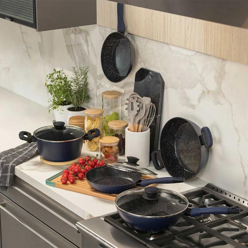 FRIGIDEIRA ANTIADERENTE PARA INDUÇÃO 24 CM EVERYDAY AZUL