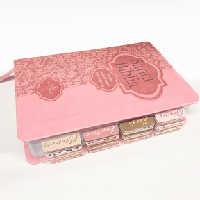 Biblia Reina Valera 1960 Fuente de Bendición Rosa PERSONALIZADA con Nombre + Tabs