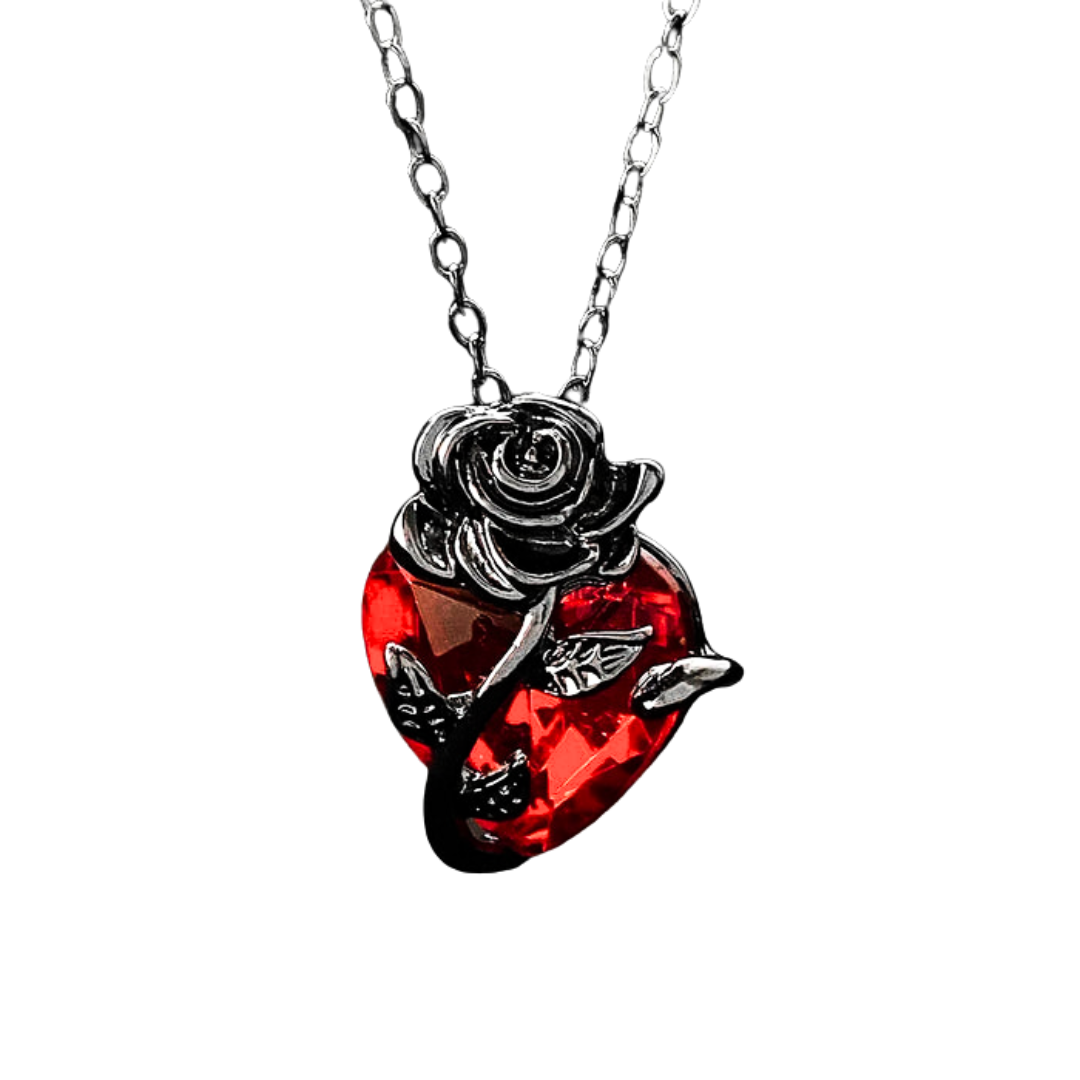 Colar Gótico Rosa Vermelha