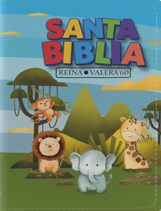 Biblia RVR 1960 Bolsillo para Niños Animales con cierre