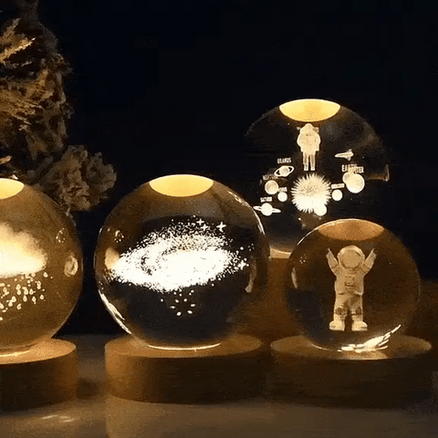 Luminária esfera de cristal Planetária 3D - Black Friday