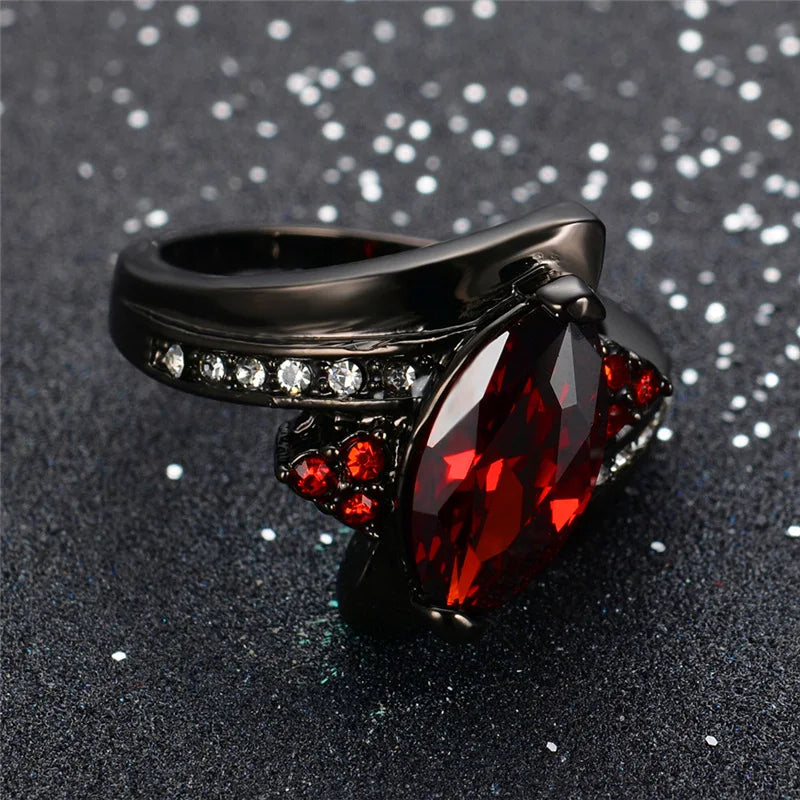 Anel Zircon Vermelho