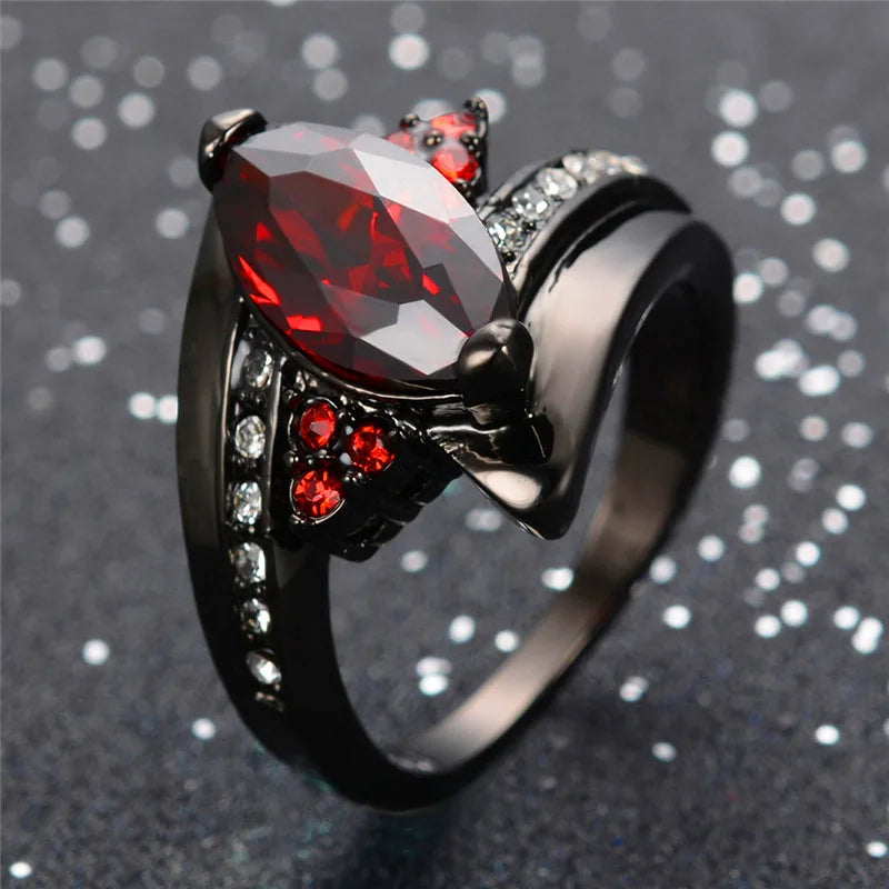Anel Zircon Vermelho