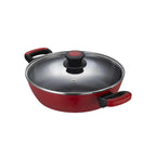 CAÇAROLA RASA ANTIADERENTE PARA INDUÇÃO 28 CM EVERYDAY VERMELHA