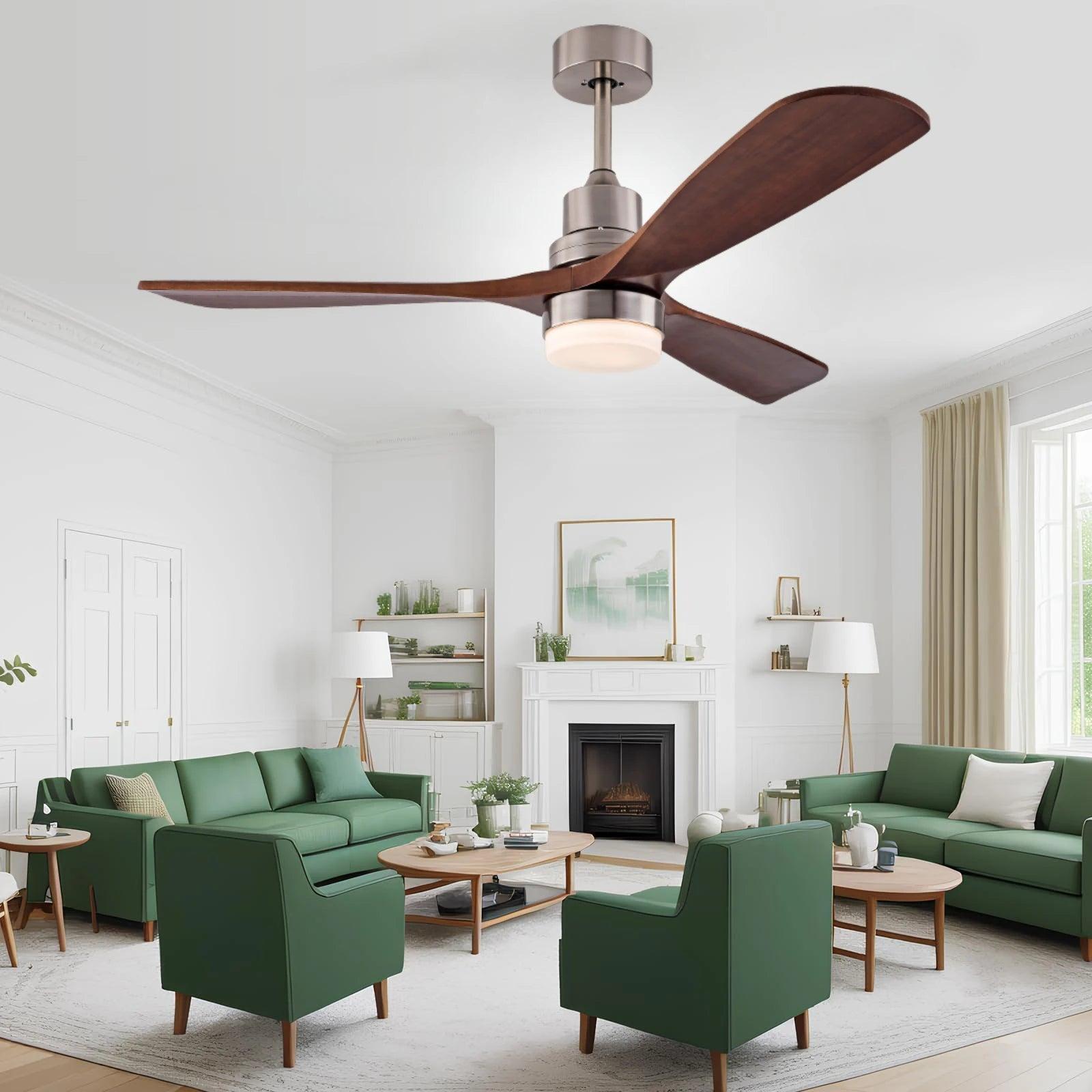 Ventilador de Teto Moderno Estilo Nórdico com Controle Remoto e iluminação - ZenithBreeze Titanium