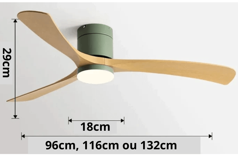 Ventilador de teto moderno com Iluminação e Controle Remoto - ZenithBreeze X2