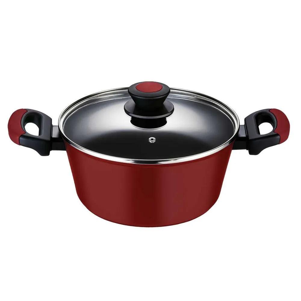 CAÇAROLA ANTIADERENTE PARA INDUÇÃO 28 CM EVERYDAY VERMELHA