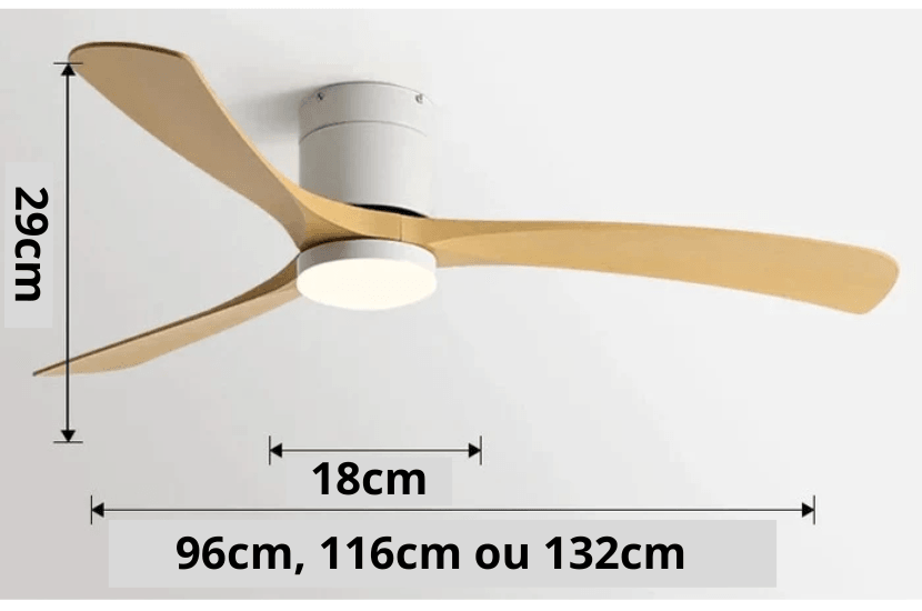 Ventilador de teto moderno com Iluminação e Controle Remoto - ZenithBreeze X2