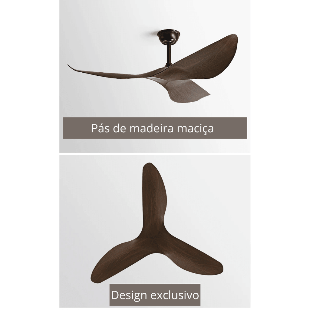 Ventilador de teto moderno Estilo Industrial com controle remoto - ZenithBreeze UrbanWind X2