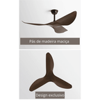 Ventilador de teto moderno Estilo Industrial com controle remoto - ZenithBreeze UrbanWind X2