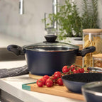 CAÇAROLA ANTIADERENTE PARA INDUÇÃO 24 CM EVERYDAY AZUL