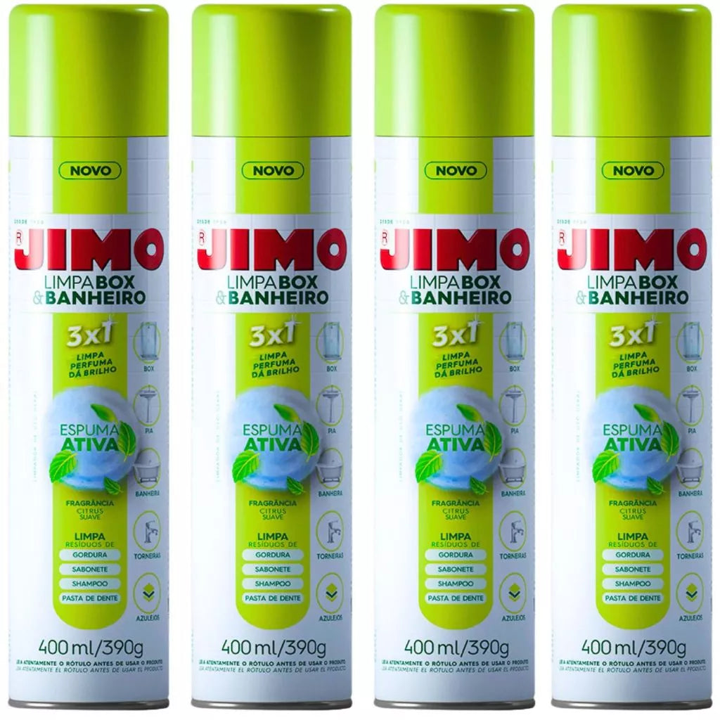 Kit Limpa BOX e BANHEIRO Spray JIMO 400ml Limpeza Profunda - Caza Decor